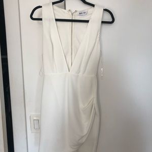 Tiger Mist Low Plunge White Dress